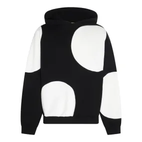 MARNI  |Black bio cotton hoodie with maxi polka dots