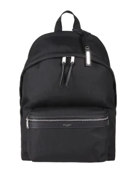 MEN SAINT LAURENT BLACK CANVAS BAG CITY BACKPACK