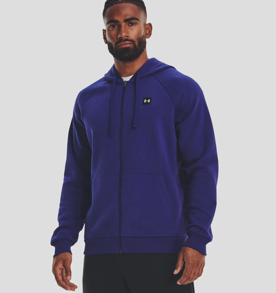 Men's | Under Armour | 1357111-468 | Rival Fleece Full Zip Hoodie | Sonar Blue / Onyx White