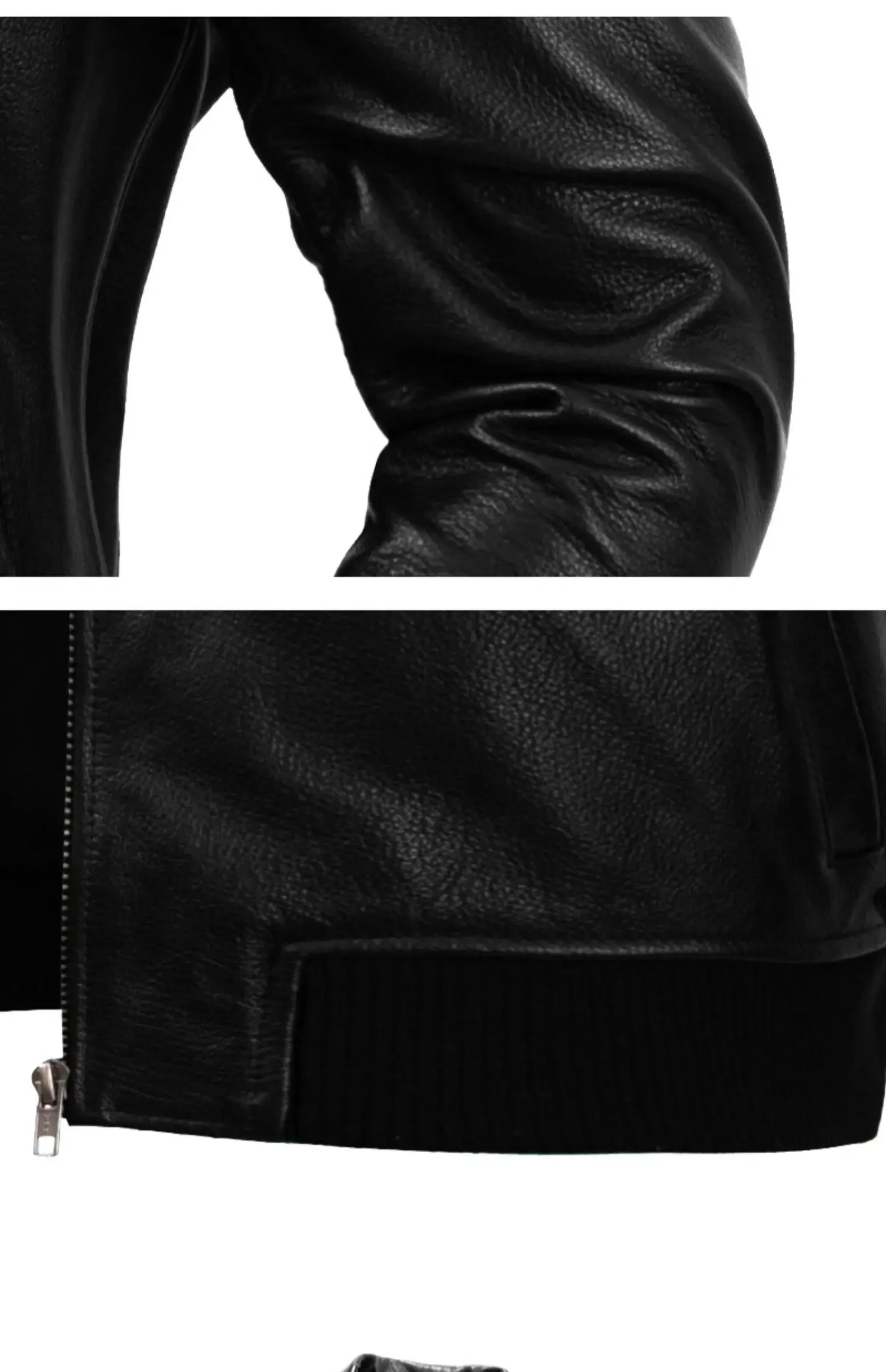 Men's Genuine Cowhide Leather Slim Fit Moto Biker Street Jacket