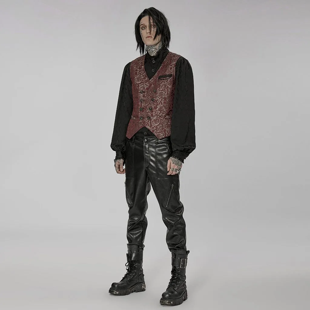 Men's Gothic Floral Printed Split Vest