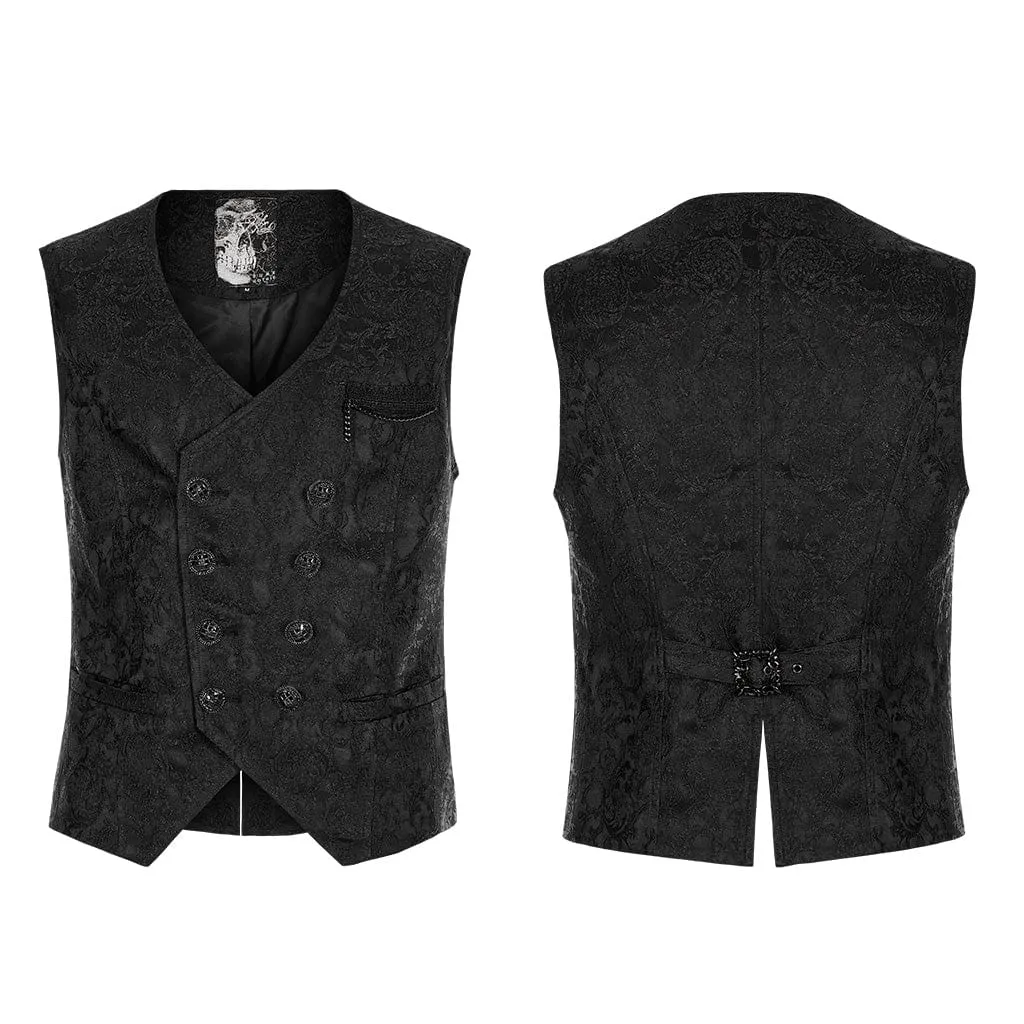 Men's Gothic Floral Printed Split Vest