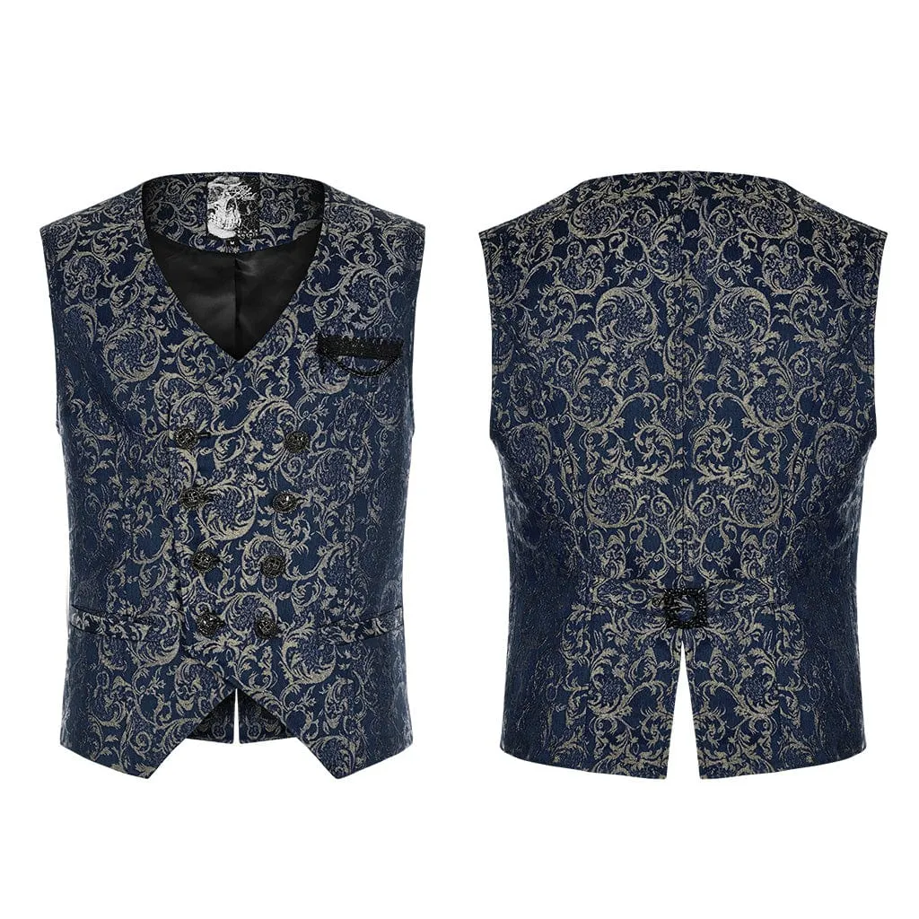 Men's Gothic Floral Printed Split Vest