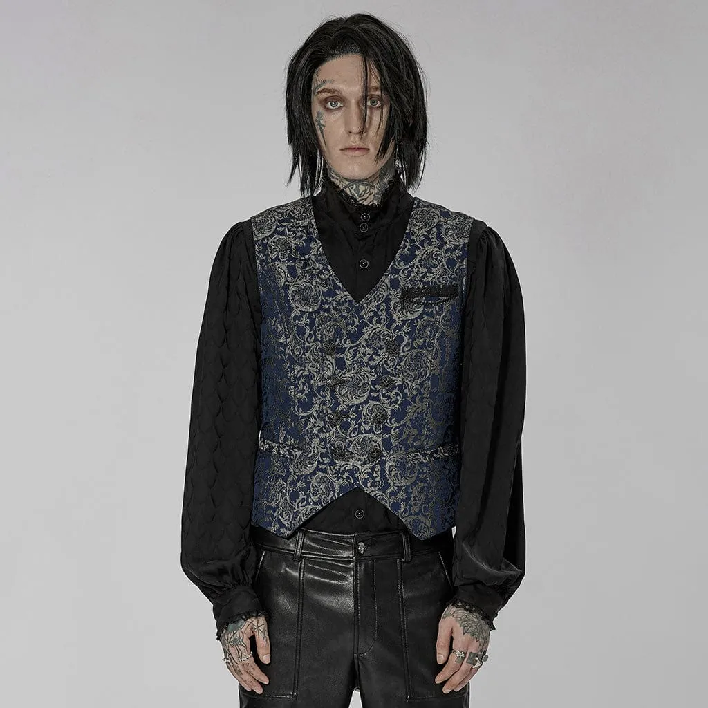 Men's Gothic Floral Printed Split Vest