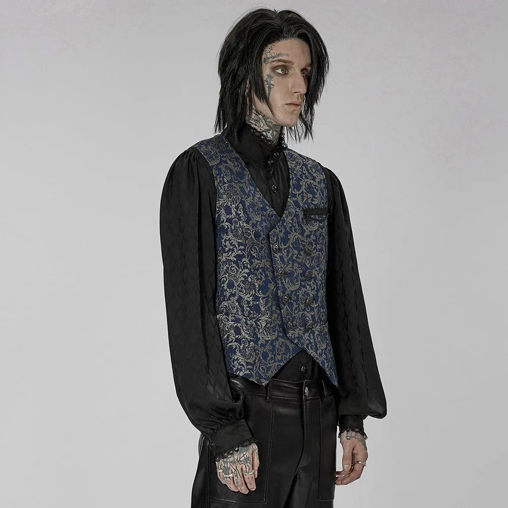 Men's Gothic Floral Printed Split Vest