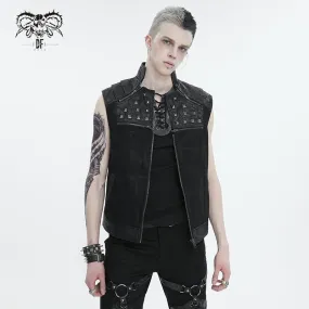 Men's Punk Stand Collar Studded Vest