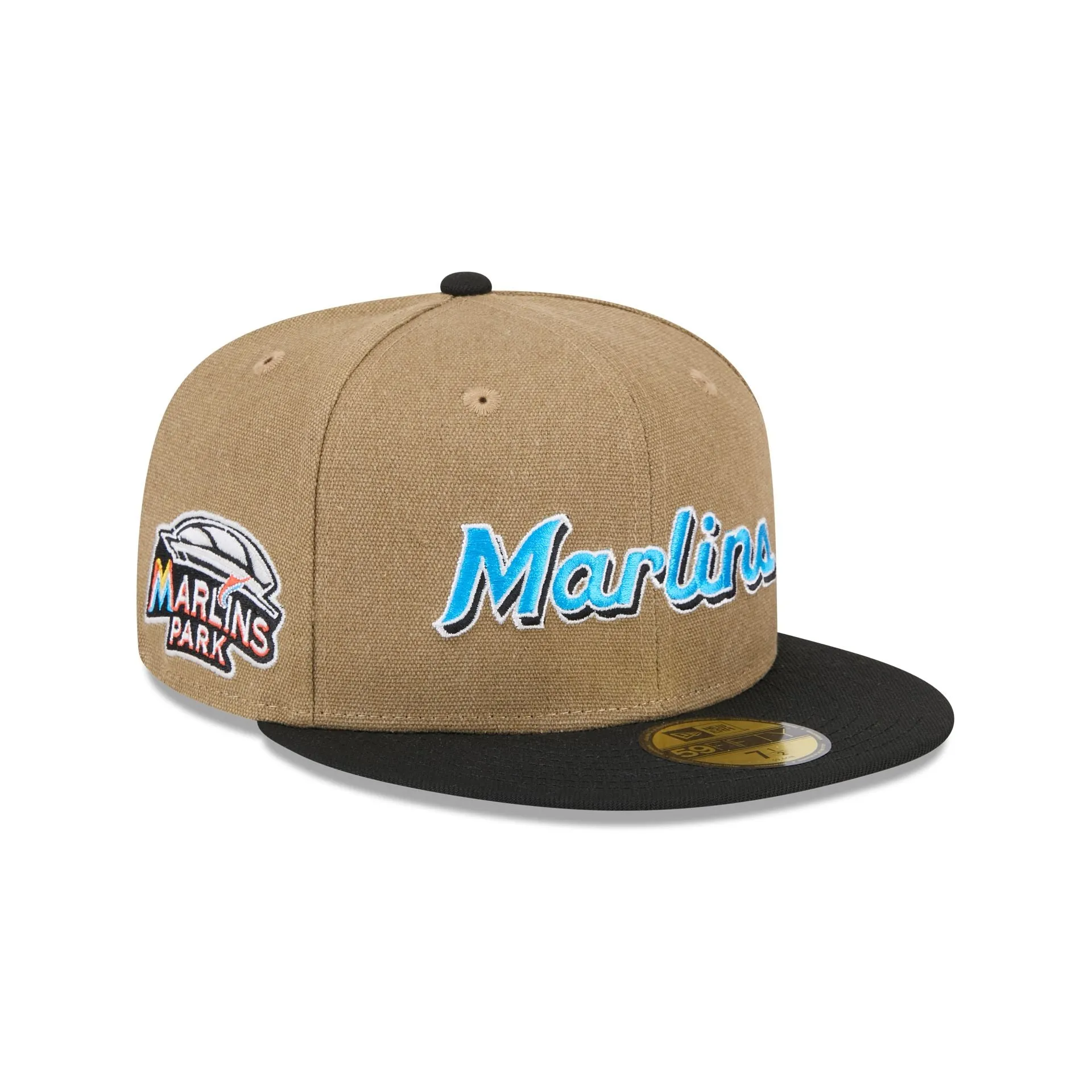 Miami Marlins Canvas Crown 59FIFTY Fitted Hat