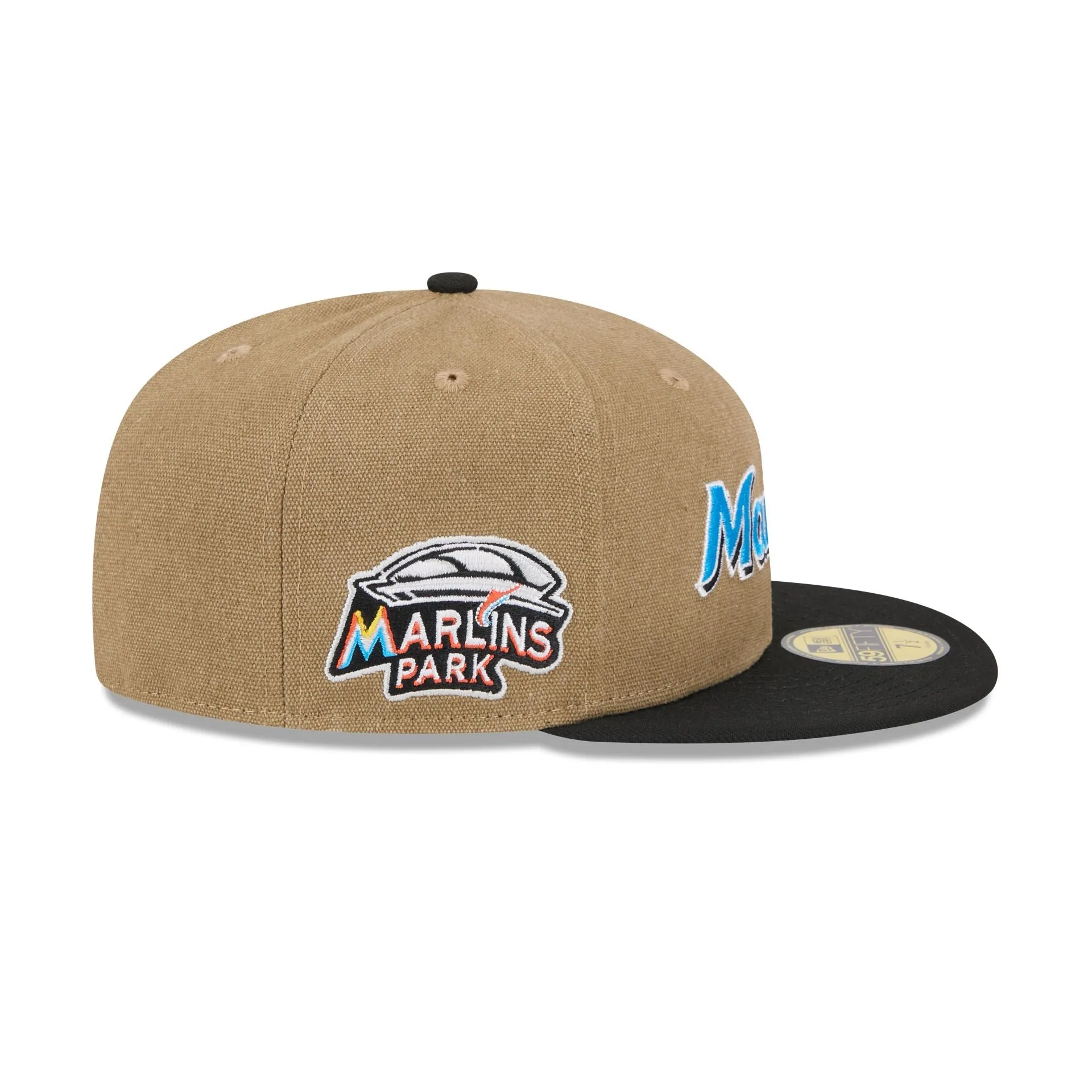 Miami Marlins Canvas Crown 59FIFTY Fitted Hat