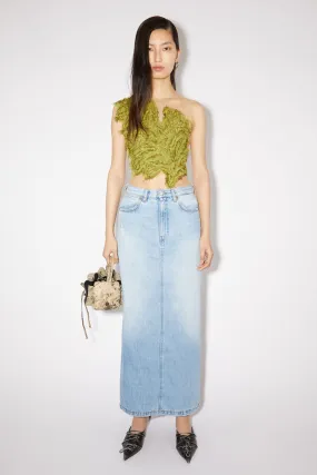 Mid-length denim skirt