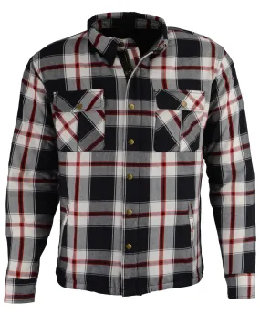 Milwaukee Performance Men's Black/White/Red Aramid Flannel Biker Jacket - 3X