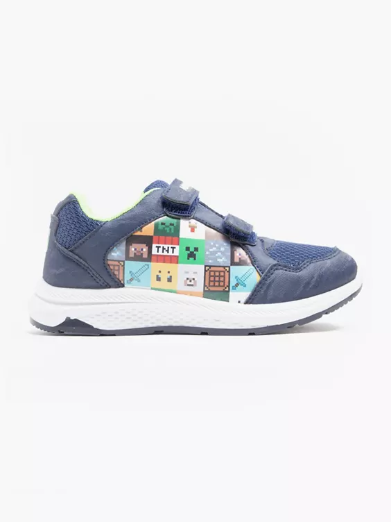 Minecraft  Navy/Green Minecraft Velcro Trainers