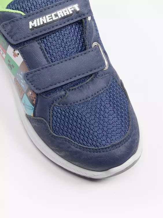 Minecraft  Navy/Green Minecraft Velcro Trainers