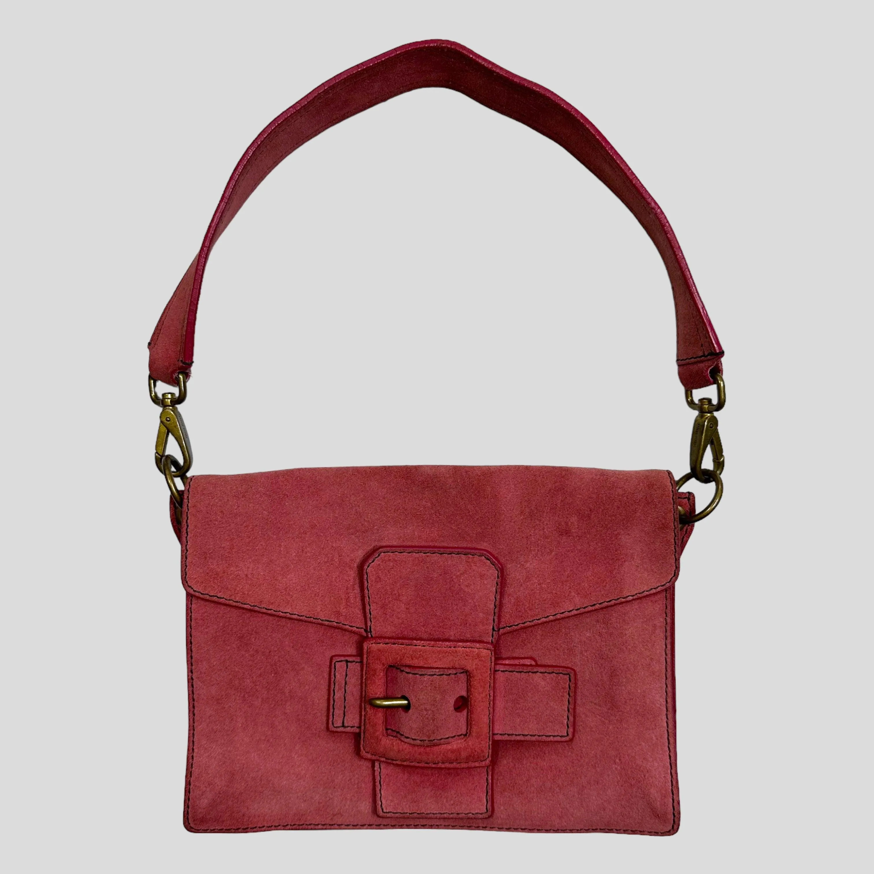 Miu Miu 00’s Suede Baguette Shoulder Bag