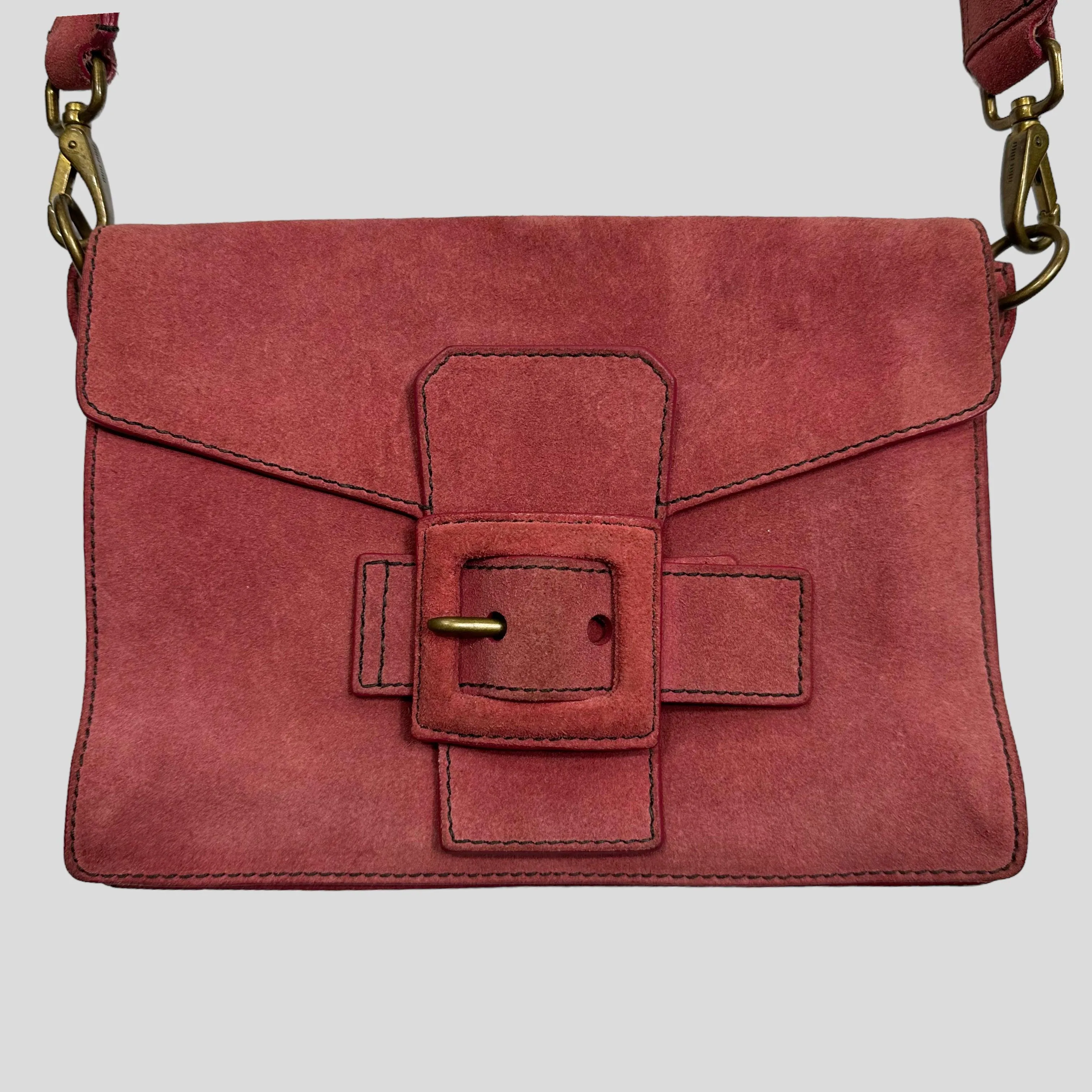 Miu Miu 00’s Suede Baguette Shoulder Bag