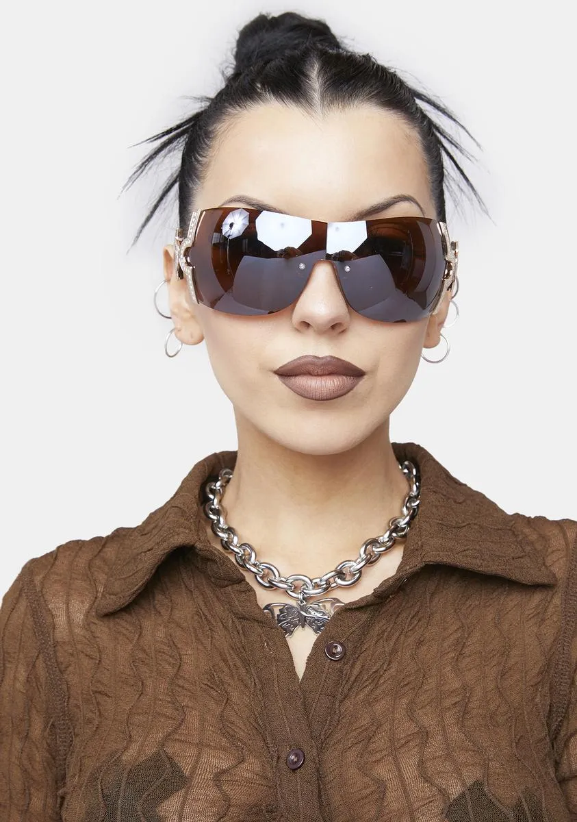 Mocha Nicole Shield Sunglasses-