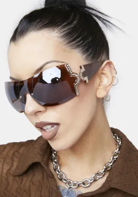 Mocha Nicole Shield Sunglasses-