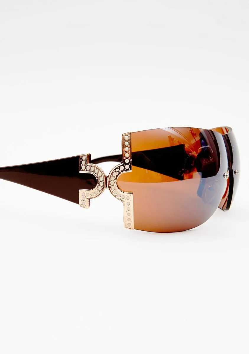 Mocha Nicole Shield Sunglasses-