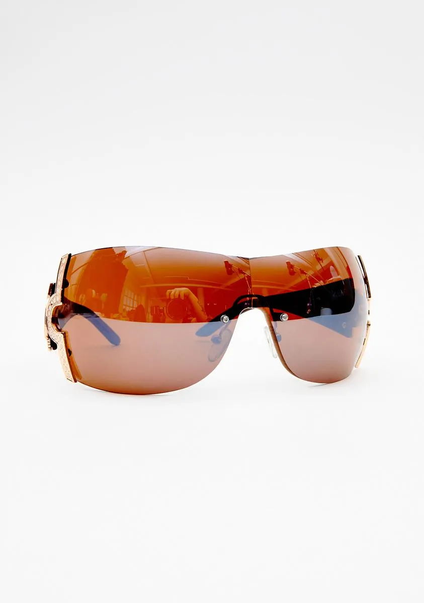 Mocha Nicole Shield Sunglasses-