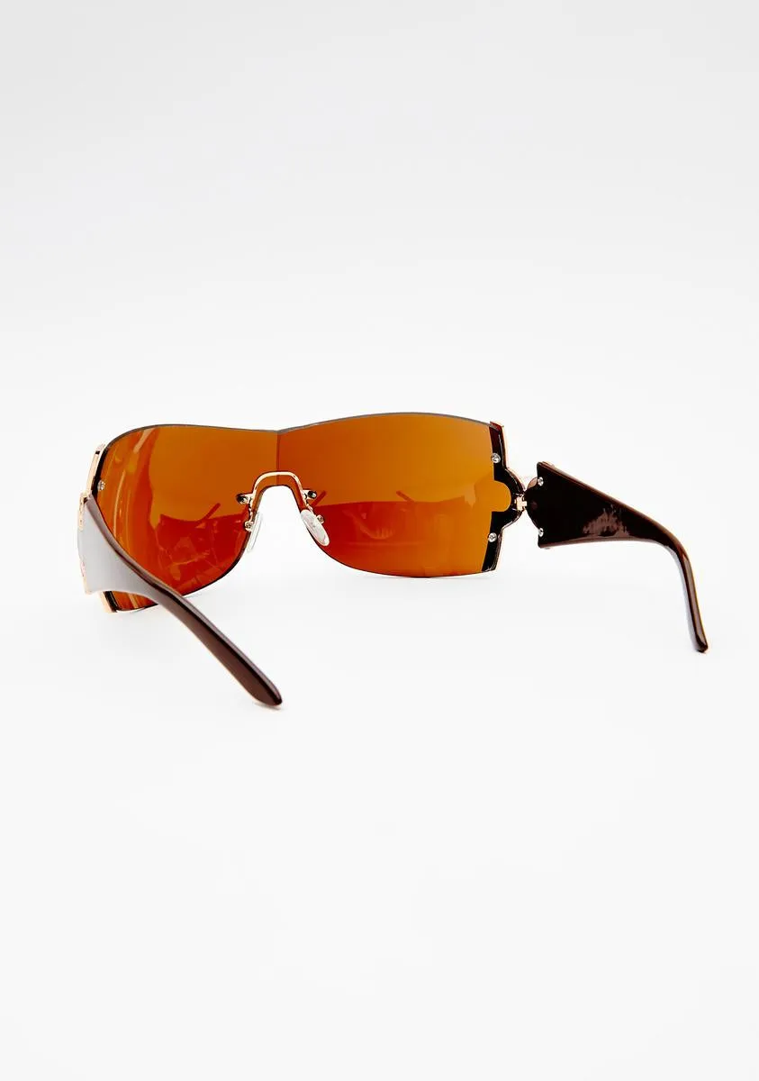 Mocha Nicole Shield Sunglasses-