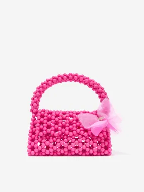 Monnalisa Girls Pearl Beaded Handbag in Pink