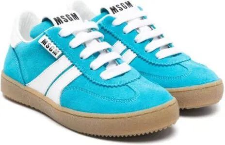 MSGM Kids Retro suede sneakers Blue