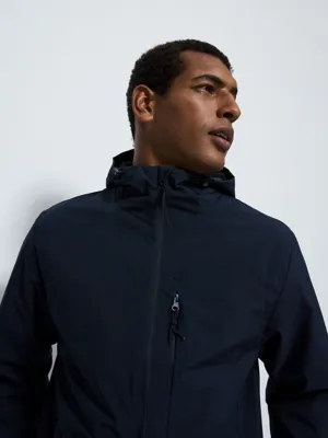 Navy Lightweight Zip Through Hooded Jacket | Men | George at ASDA