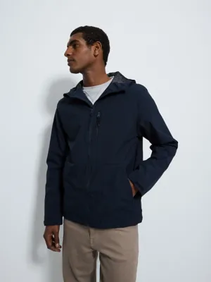 Navy Lightweight Zip Through Hooded Jacket | Men | George at ASDA