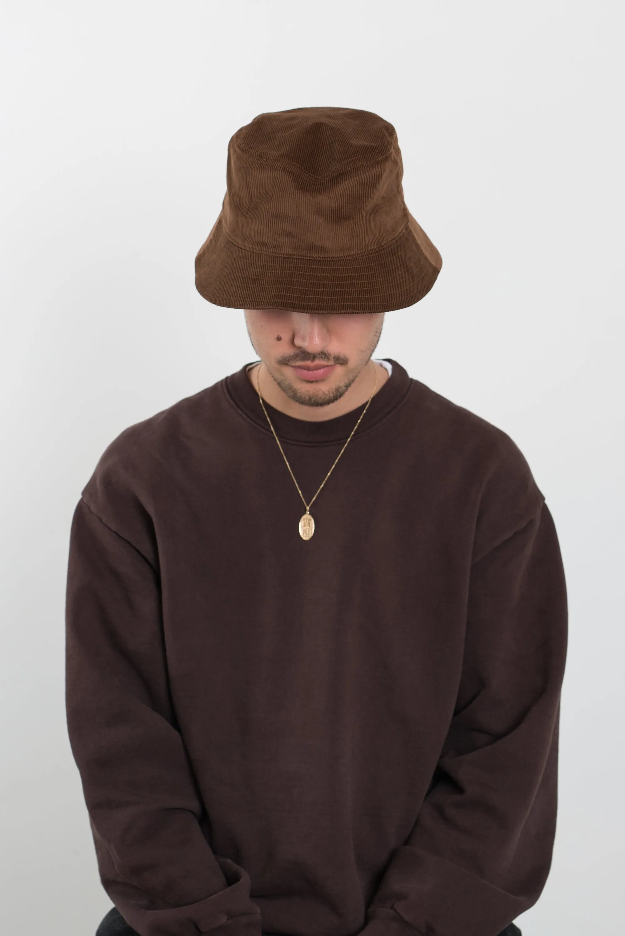 New Bucket Hat Cotton Corduroy Brown