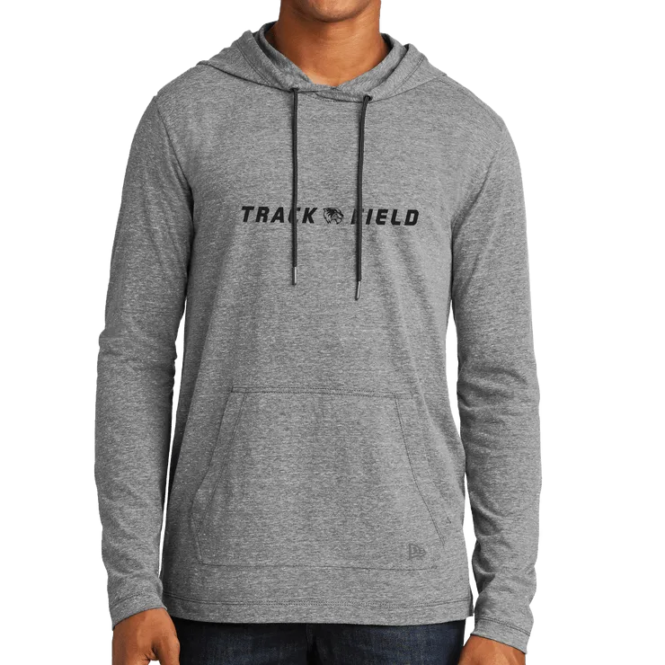 New Era Tri-Blend Performance Pullover Hoodie Tee- Track and Field Head