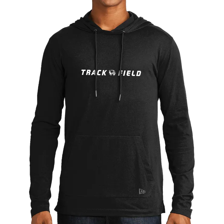 New Era Tri-Blend Performance Pullover Hoodie Tee- Track and Field Head