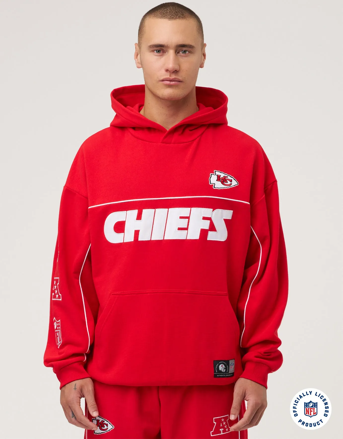 NFL Chiefs Piping Oversized Hoodie in Red | Hallensteins NZ