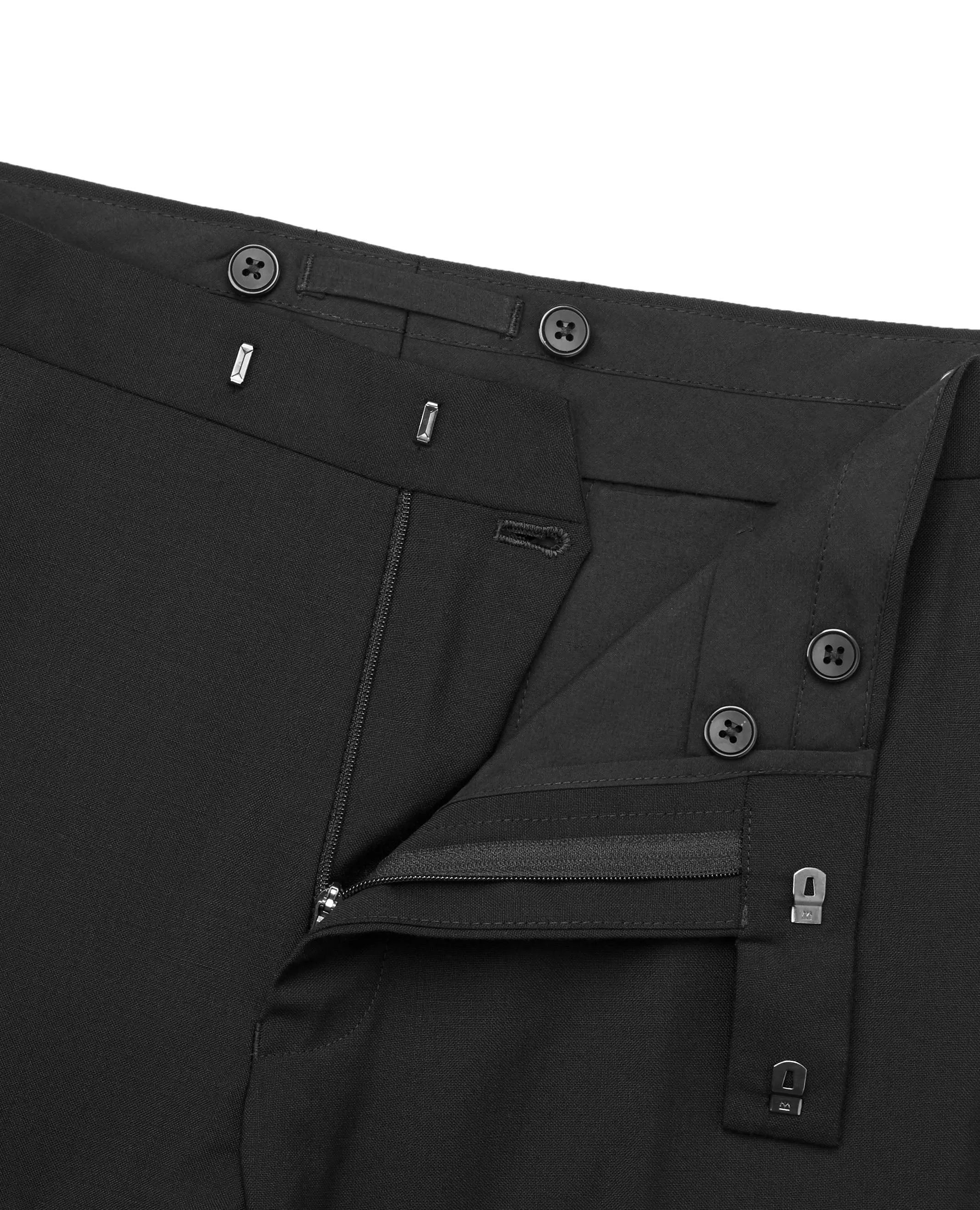 Nicholas Slim Fit Black Wool Mohair Dinner Trousers