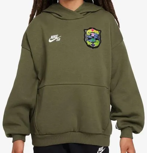 Nike SB Nike SB Youth Fleece Pullover Hoodie (Medium Olive/White)