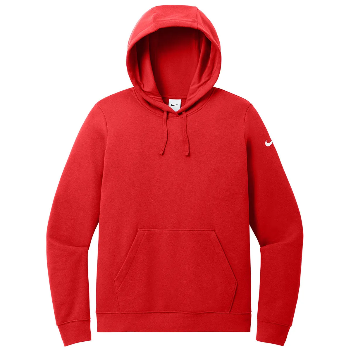 Nike Women's University Red Club Fleece Sleeve Swoosh Pullover Hoodie