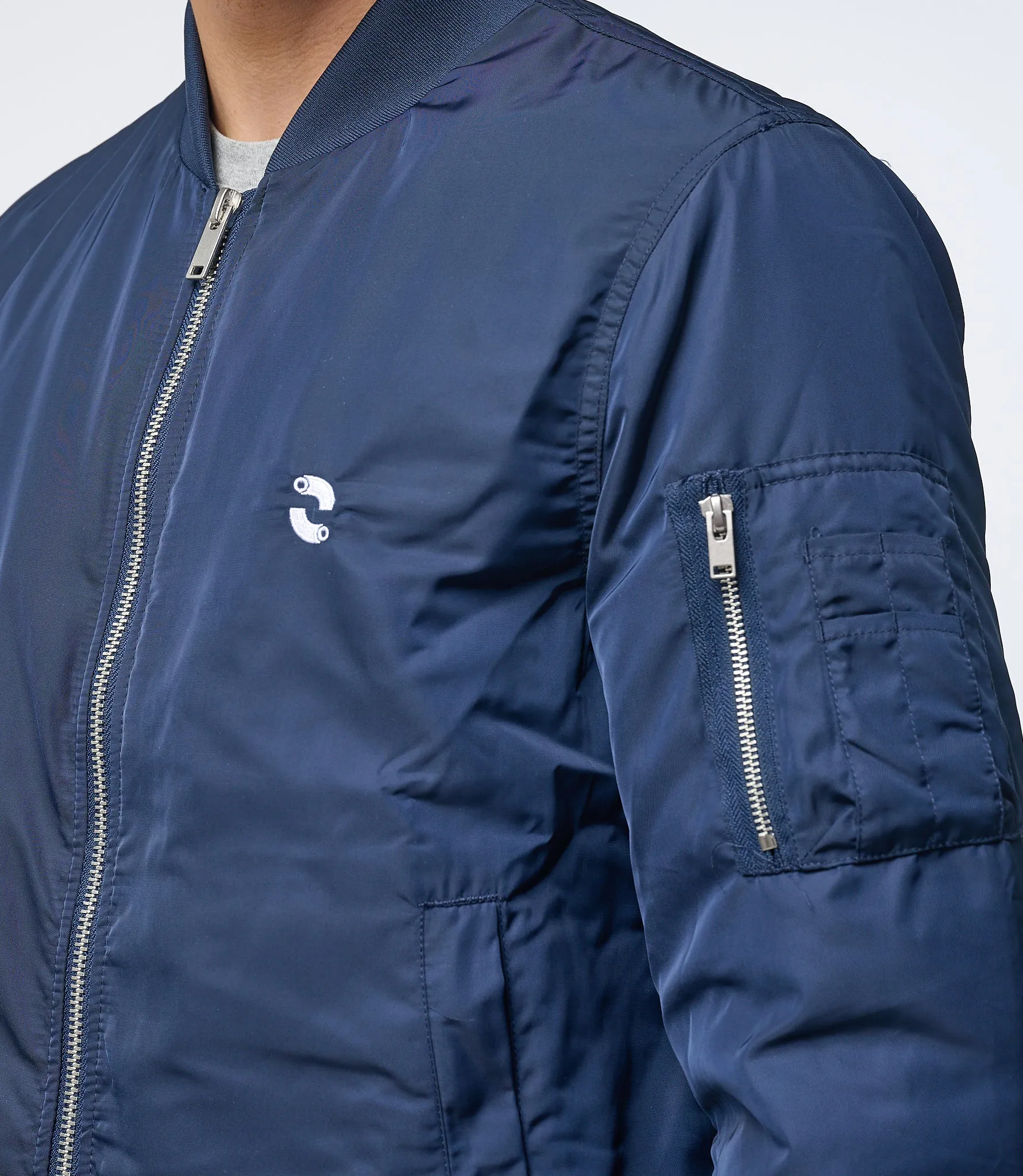 Omnitau Men's Hybrid Recycled Bomber Jacket - French Navy