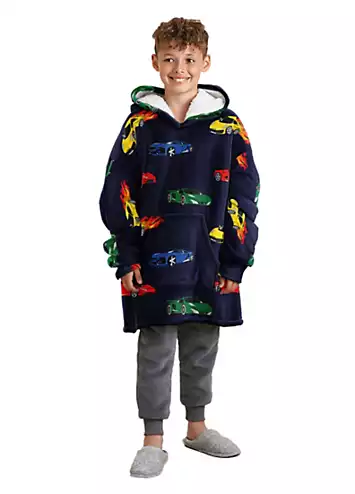 Online Home Shop Kids Car Racer Printed Hooded Fleece Blanket | Kaleidoscope