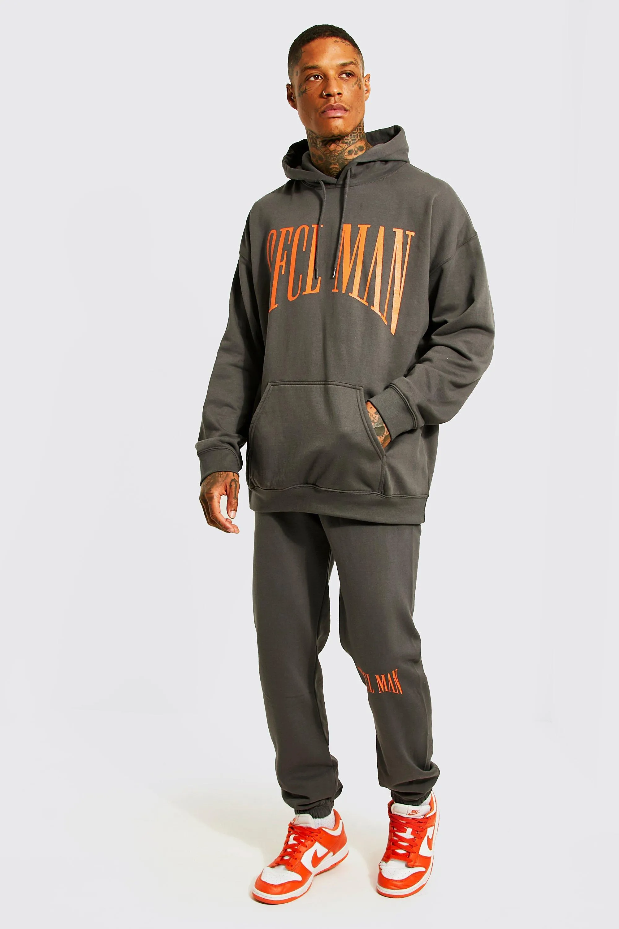 Oversized Ofcl Man Printed Hooded Tracksuit