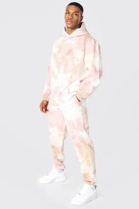 Oversized Offcl Tie Dye Hooded Tracksuit