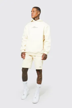 Oversized Signature Hooded Short Tracksuit