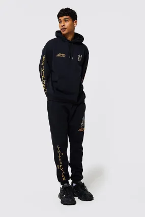 Oversized Skull Graphic Hooded Tracksuit