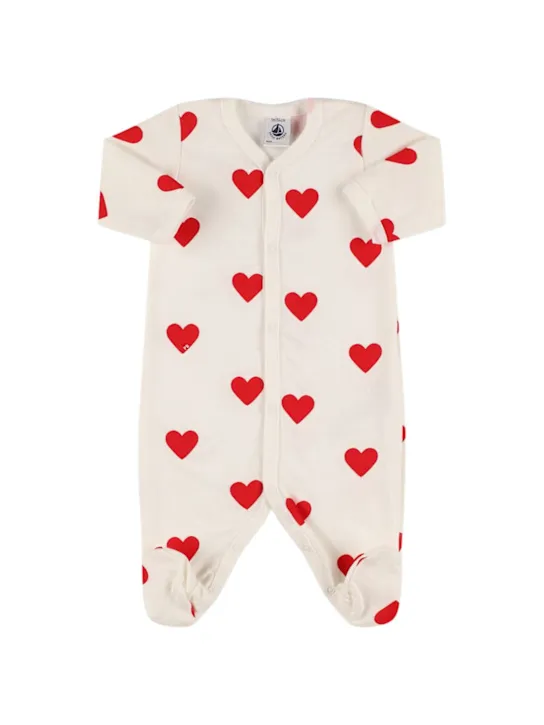 Petit Bateau   Heart print organic cotton romper 