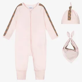 Pink 3 Piece Romper Gift Set