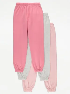 Pink Casual Joggers 3 Pack | Kids | George at ASDA