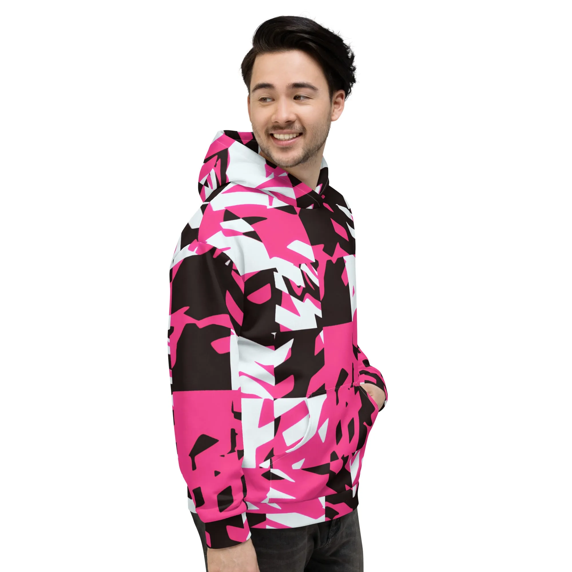 Pink Digital Rave Pullover Hoodie