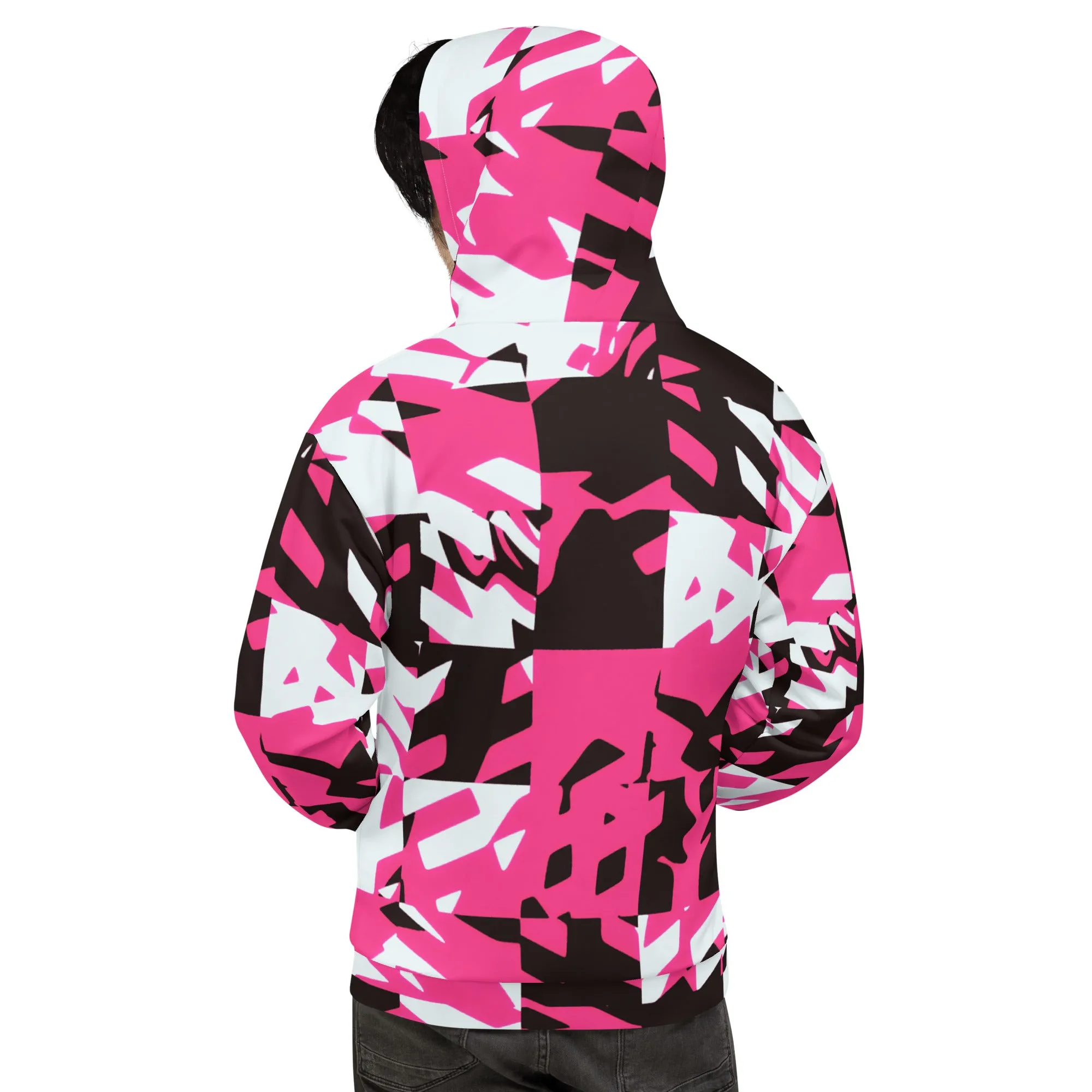 Pink Digital Rave Pullover Hoodie