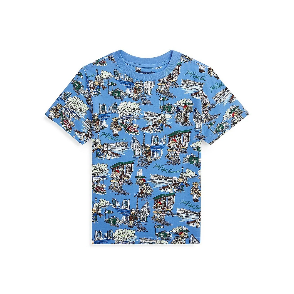 Polo Ralph Lauren Little Boy's Parisian Polo Bear-Print T-Shirt