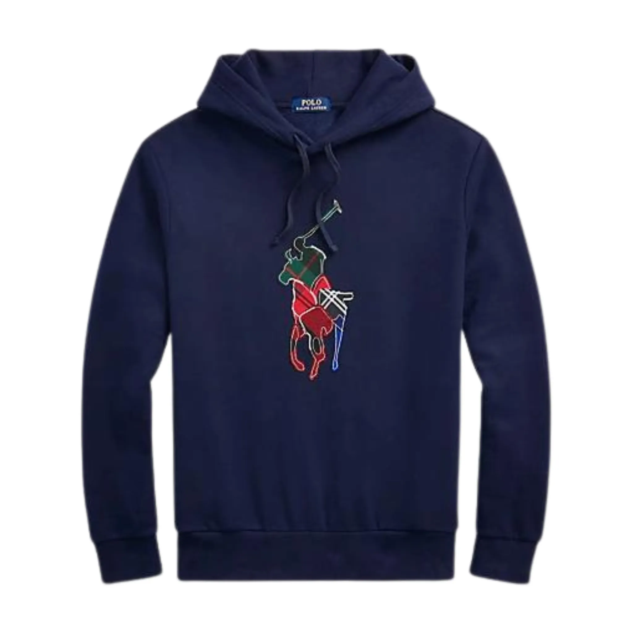 Polo Ralph Lauren The RL Fleece Plaid-Pony Hoodie (Navy)