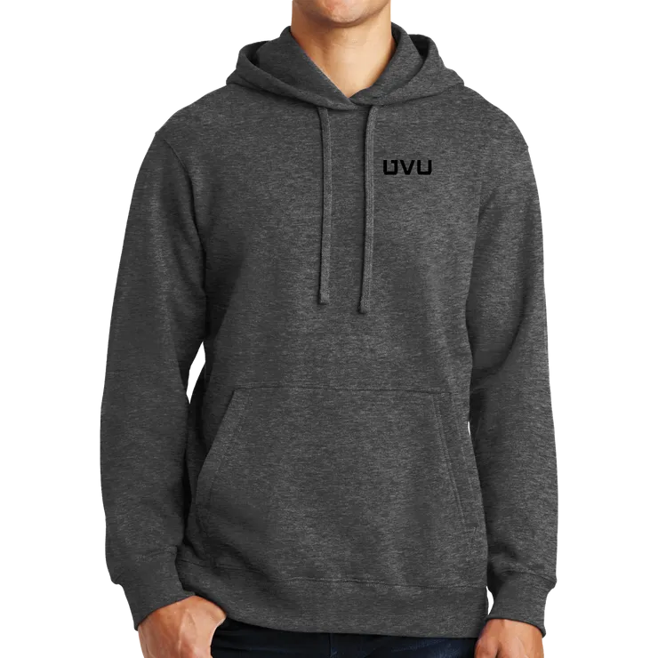 Port & Company Fan Favorite Fleece Pullover Hooded Sweatshirt- Automotive Skull and UVU Mono