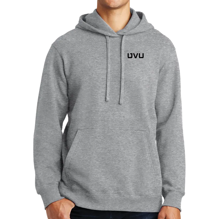 Port & Company Fan Favorite Fleece Pullover Hooded Sweatshirt- Automotive Skull and UVU Mono