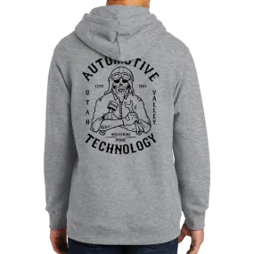 Port & Company Fan Favorite Fleece Pullover Hooded Sweatshirt- Automotive Skull and UVU Mono